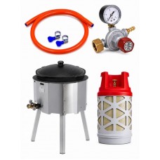 Казан 22 л Davr Metall + газовая печь 25 кВт + композитный баллон