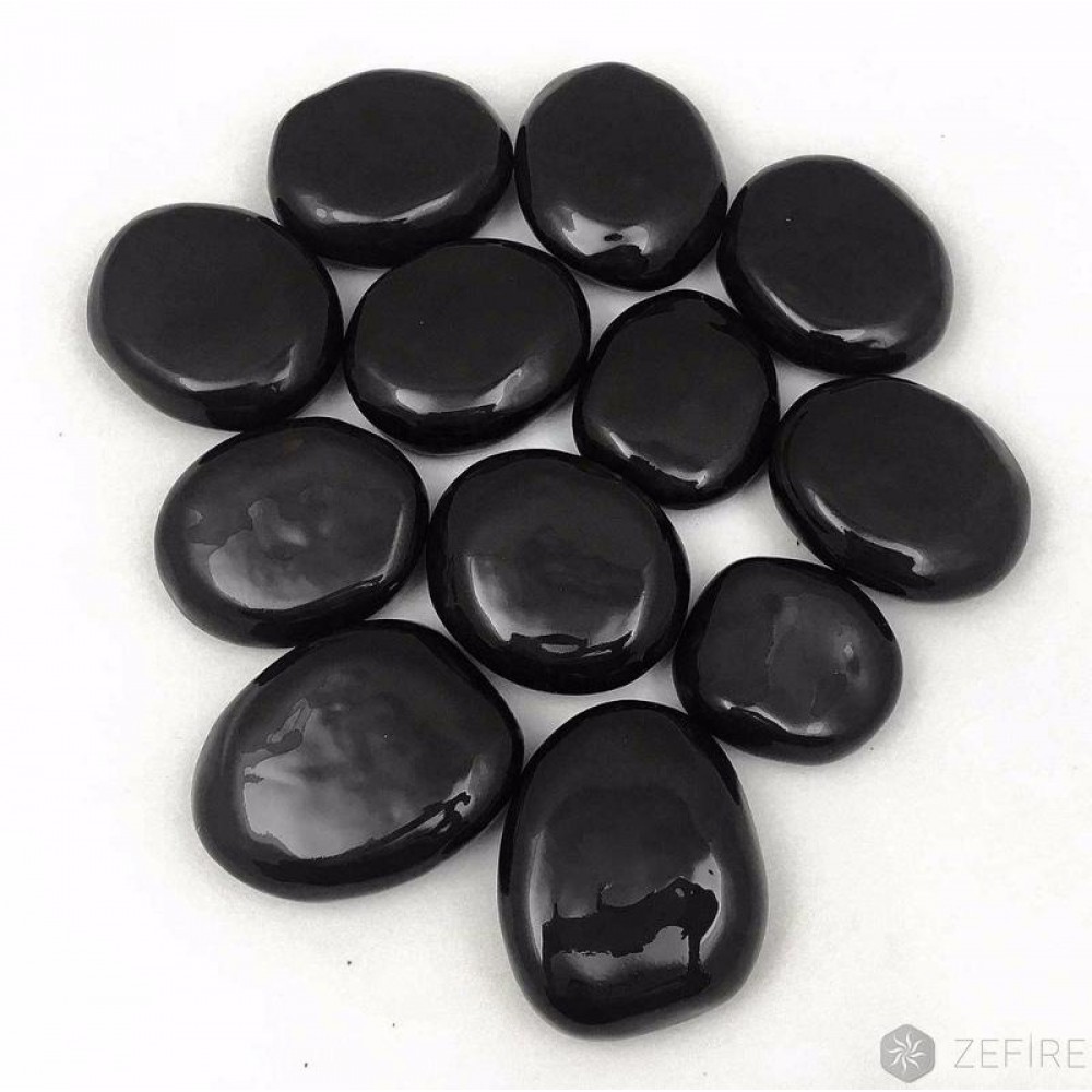 Декоративные керамические камни черные 14 шт