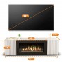 Тумба под ТВ с биокамином SteelHeat LIVORNO IMPULSE 140 см (корпус белый / фасады белый)