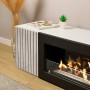 Тумба под ТВ с биокамином SteelHeat LIVORNO IMPULSE 140 см (корпус белый / фасады серый бетон)