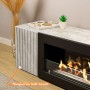 Тумба под ТВ с биокамином SteelHeat LIVORNO IMPULSE 140 см (корпус серый бетон / фасады мрамор)