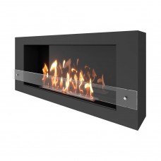 Биокамин SteelHeat WALL LONG 1200 LITE черный (Стекло + Стемалит)