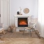 Каминокомплект ROCKLAND LUX/ЧЕЛСИ ЛЮКС Бежевый дуб с золотой патиной с очагом Электроочаг EVRIKA/ЭВРИКА 25.5