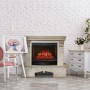 Каминокомплект ROCKLAND LUX/ЧЕЛСИ ЛЮКС Бежевый дуб с золотой патиной с очагом Электроочаг EVRIKA/ЭВРИКА 25.5